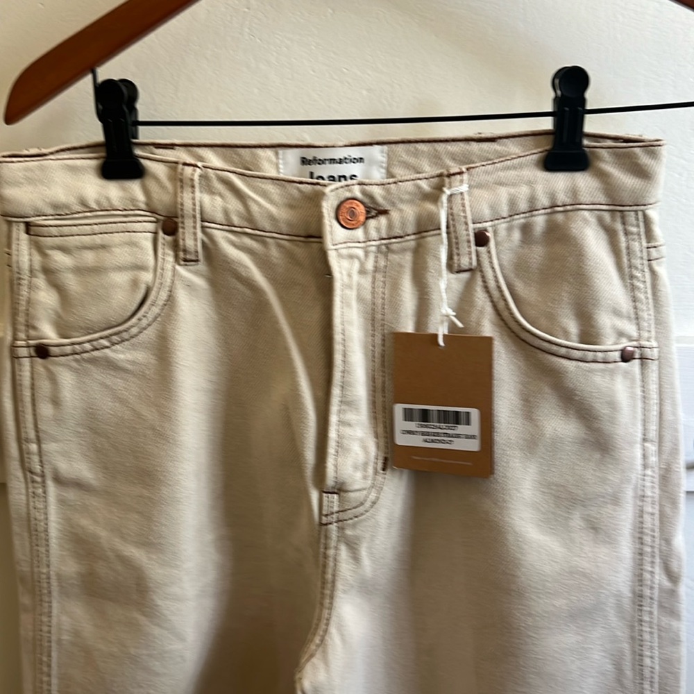Reformation Cowboy High Rise Straight - Almond - 27
